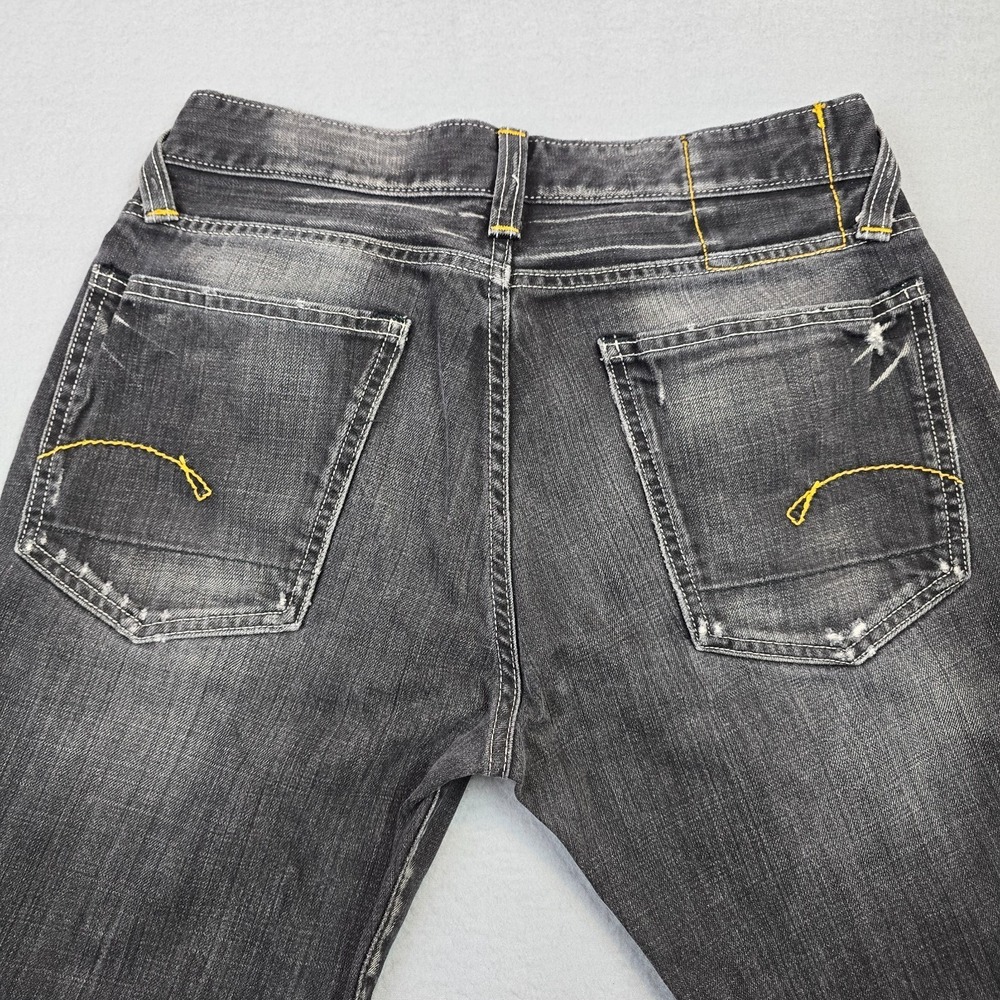 G-Star Raw Core Regular Men's Black Gray Distressed Jeans Button Fly Size 30 - Picture 4 of 12